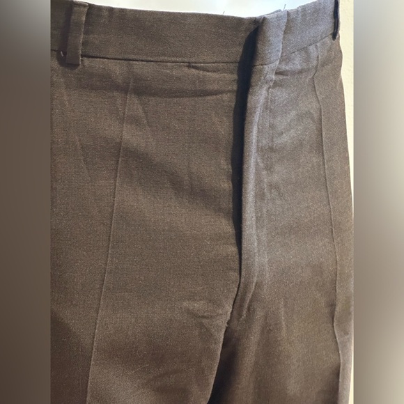 Land Ends Direct Merchants Dark Brown Suspenders Casual Pants Size 42 100% Wool. - Picture 4 of 16